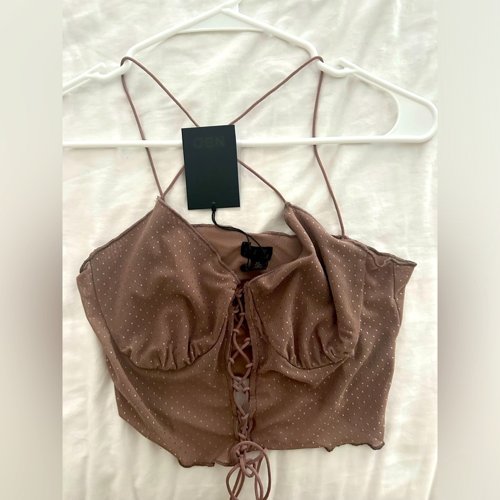 NBF Crop top NEVER WOR, with tag